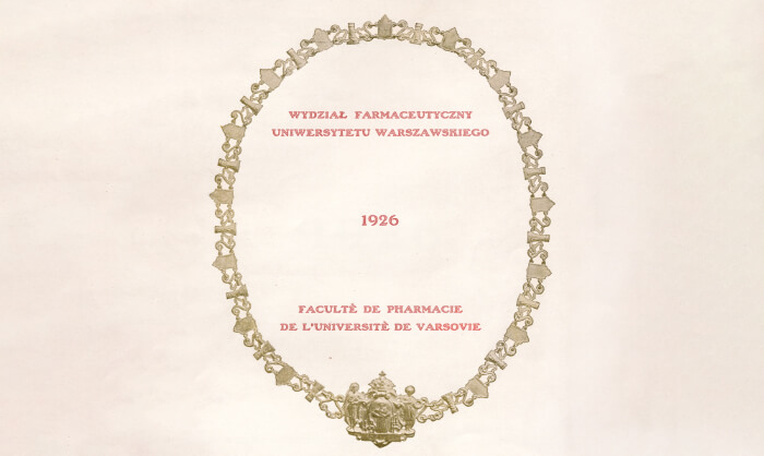 strona tytułowa publikacji o wydziale farmaceutycznym z 1926 roku