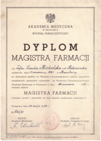 Dyplom Magistra Farmacji